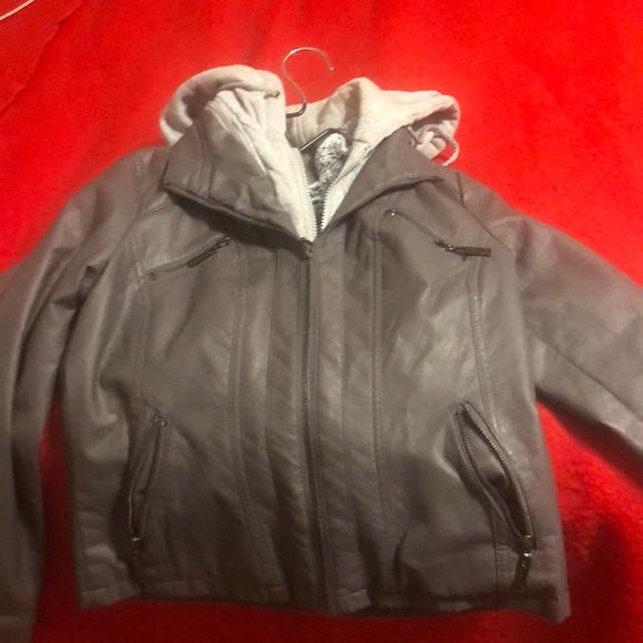 JZ Leather jacket/ never worn/ great condition/ grey/ medium/ woman’s - Picture 1 of 8